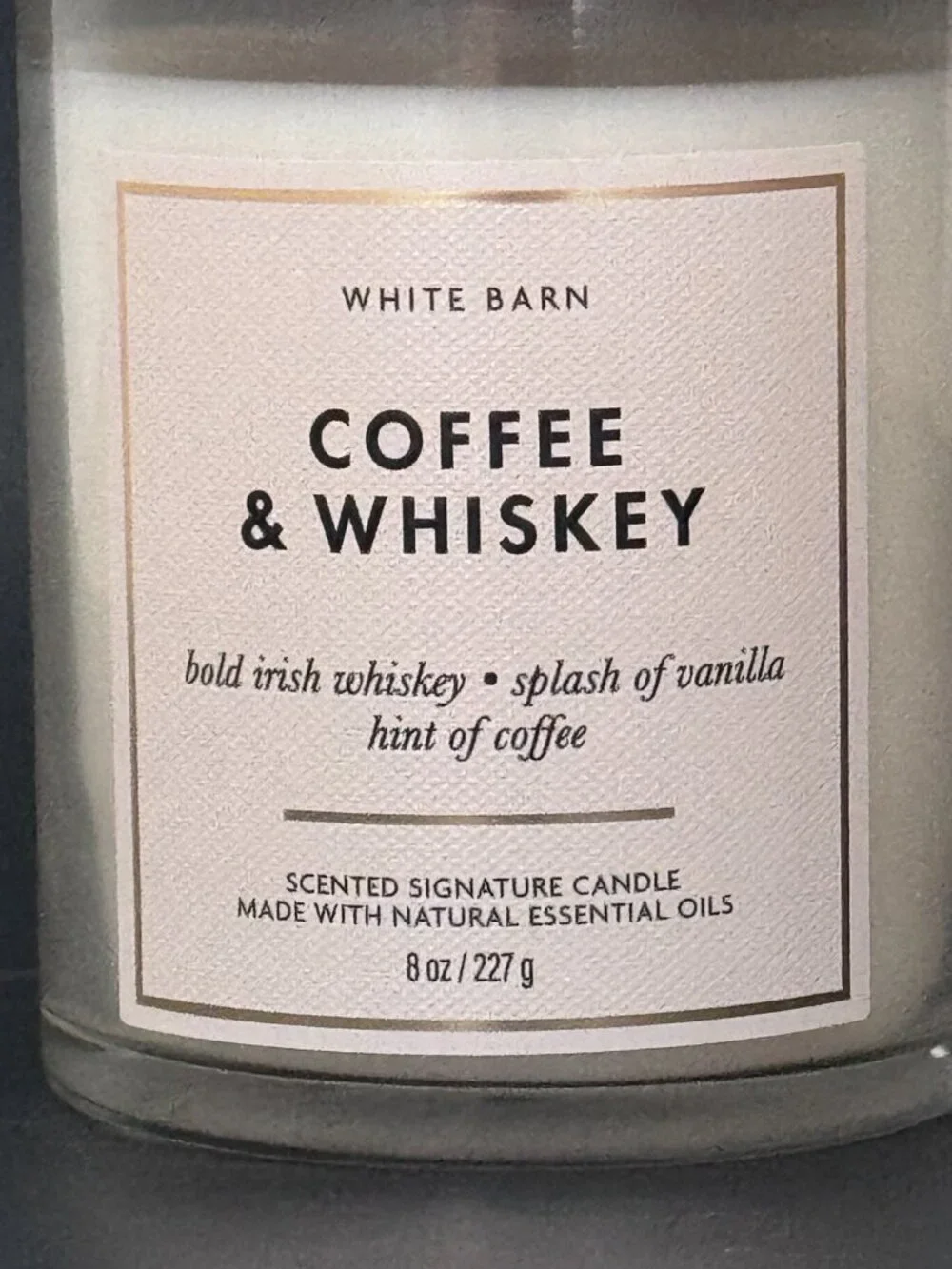 BBW Coffee & Whiskey White Barn Bath & Body Works Single Wick Candle